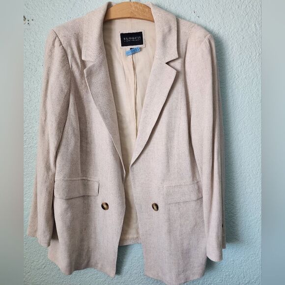 Eloquii Cream Blazer Lightweight Structured Suit Jacket - Picture 1 of 8